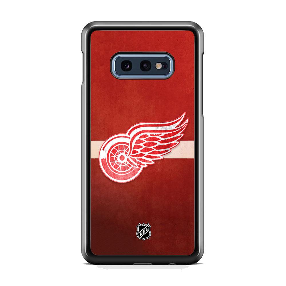 NHL Detroit Red Wings Vintage Colour Samsung Galaxy S10E Case-Rubber Black (2D Case)-Oxvistore