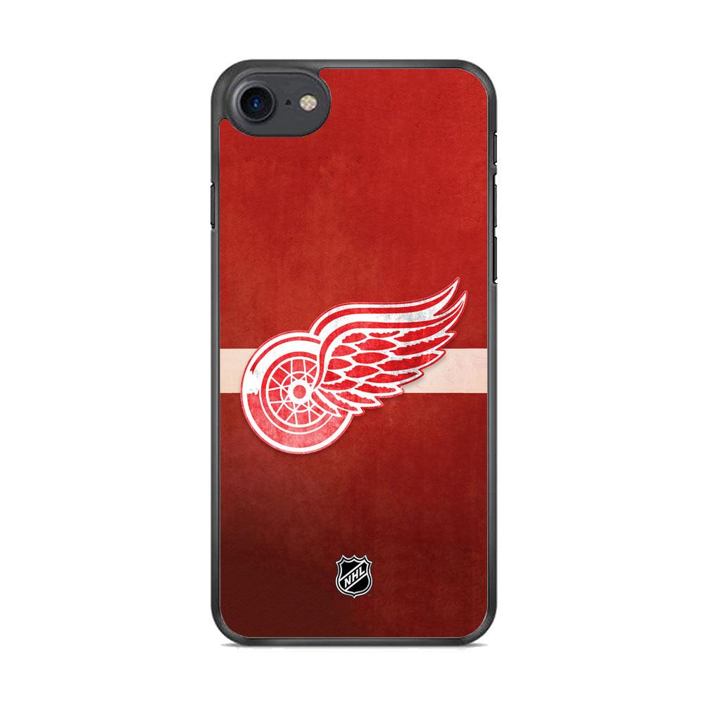 NHL Detroit Red Wings Vintage Colour iPhone 8 Case-Rubber Black (2D Case)-Oxvistore