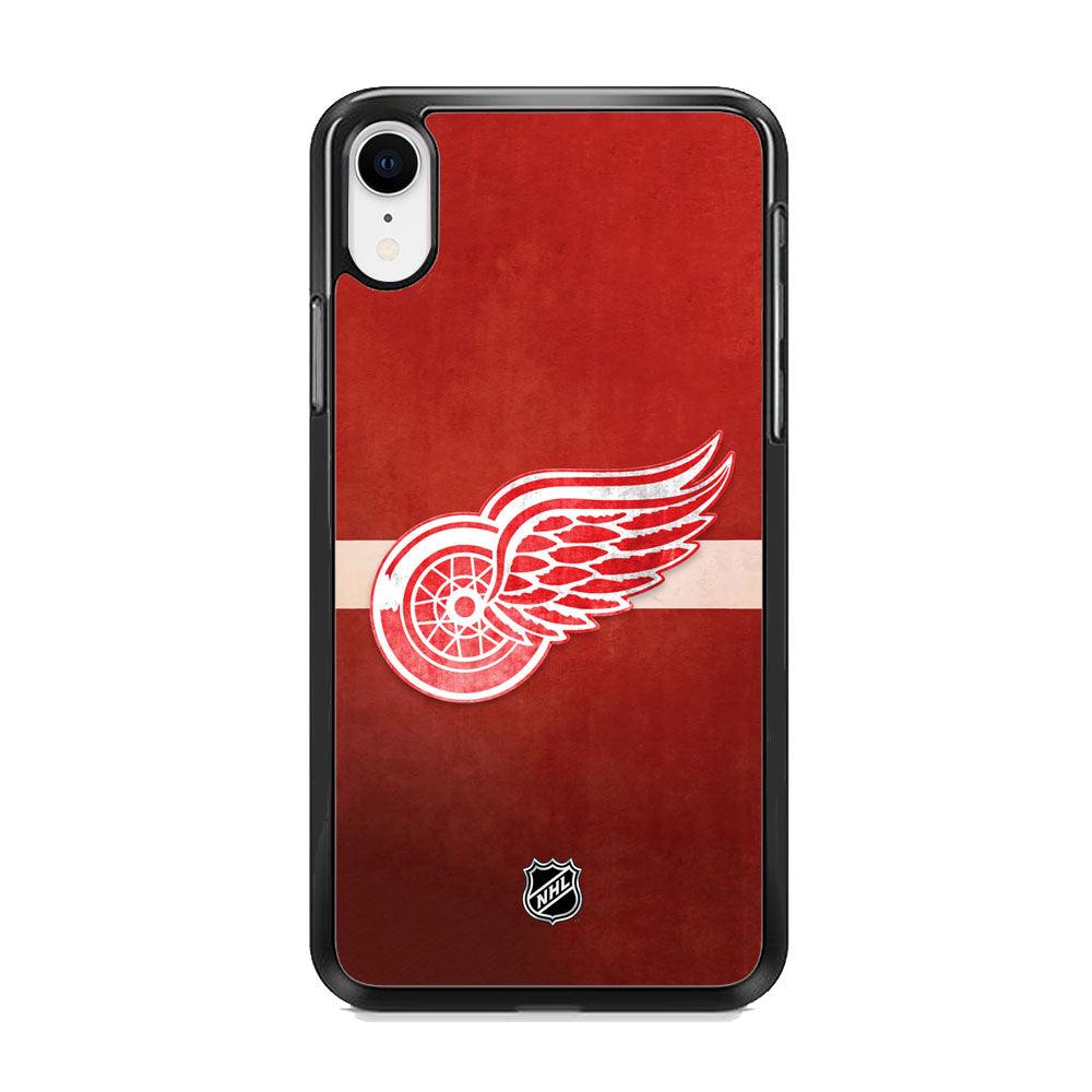 NHL Detroit Red Wings Vintage Colour iPhone XR Case-Rubber Black (2D Case)-Oxvistore