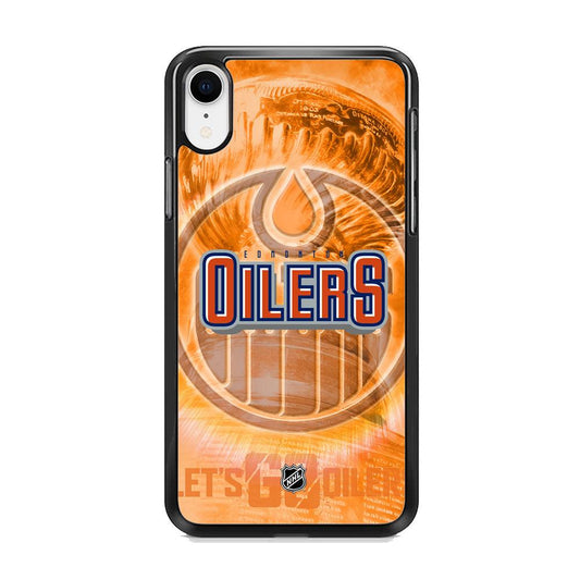 NHL Edmonton Oilers Let's Go iPhone XR Case-Rubber Black (2D Case)-Oxvistore