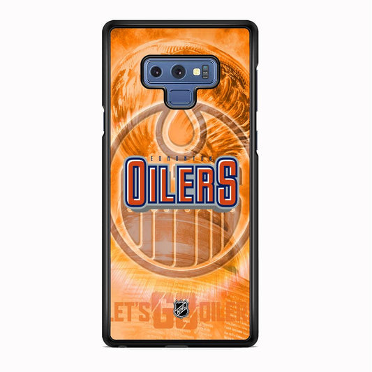 NHL Edmonton Oilers Let's Go Samsung Galaxy Note 9 Case-Rubber Black (2D Case)-Oxvistore
