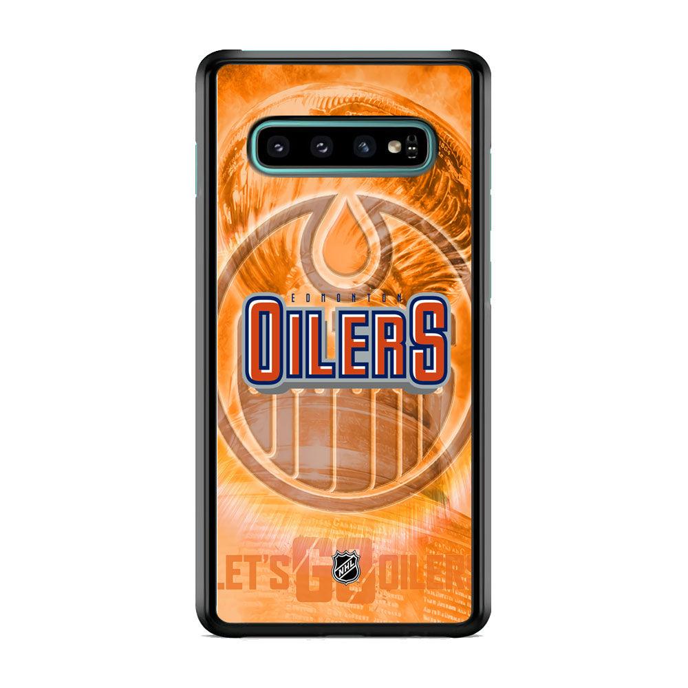 NHL Edmonton Oilers Let's Go Samsung Galaxy S10 Plus Case-Rubber Black (2D Case)-Oxvistore