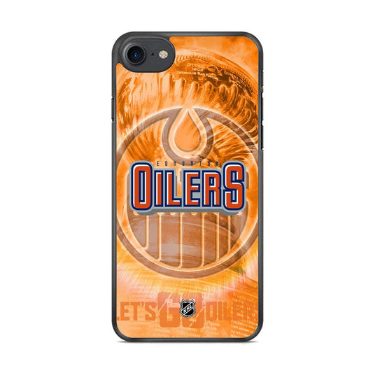 NHL Edmonton Oilers Let's Go iPhone 8 Case-Rubber White (2D Case)-Oxvistore