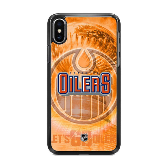 NHL Edmonton Oilers Let's Go iPhone X Case-Rubber Black (2D Case)-Oxvistore