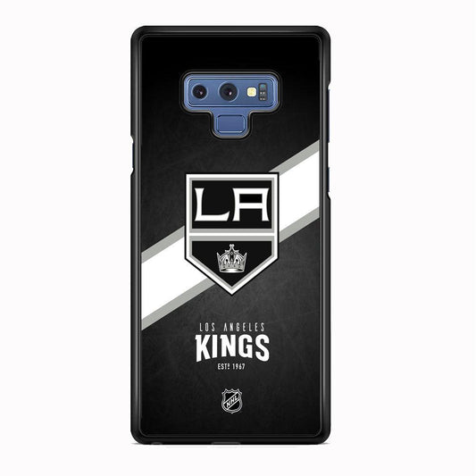 NHL LA Kings White Sash Samsung Galaxy Note 9 Case-Rubber Black (2D Case)-Oxvistore