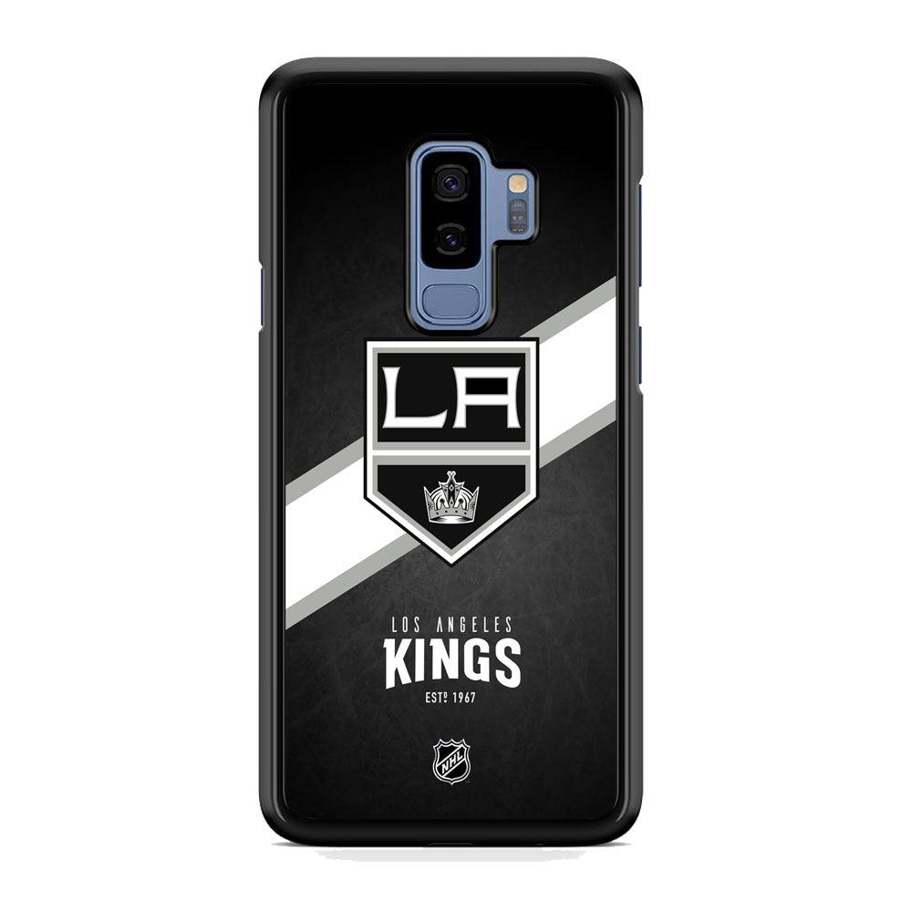 NHL LA Kings White Sash Samsung Galaxy S9 Plus Case-Rubber Black (2D Case)-Oxvistore