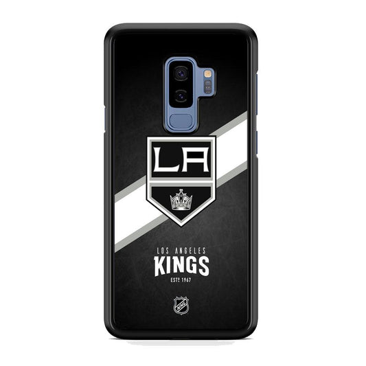 NHL LA Kings White Sash Samsung Galaxy S9 Plus Case-Rubber Black (2D Case)-Oxvistore
