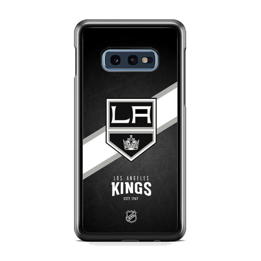 NHL LA Kings White Sash Samsung Galaxy S10E Case-Rubber Black (2D Case)-Oxvistore