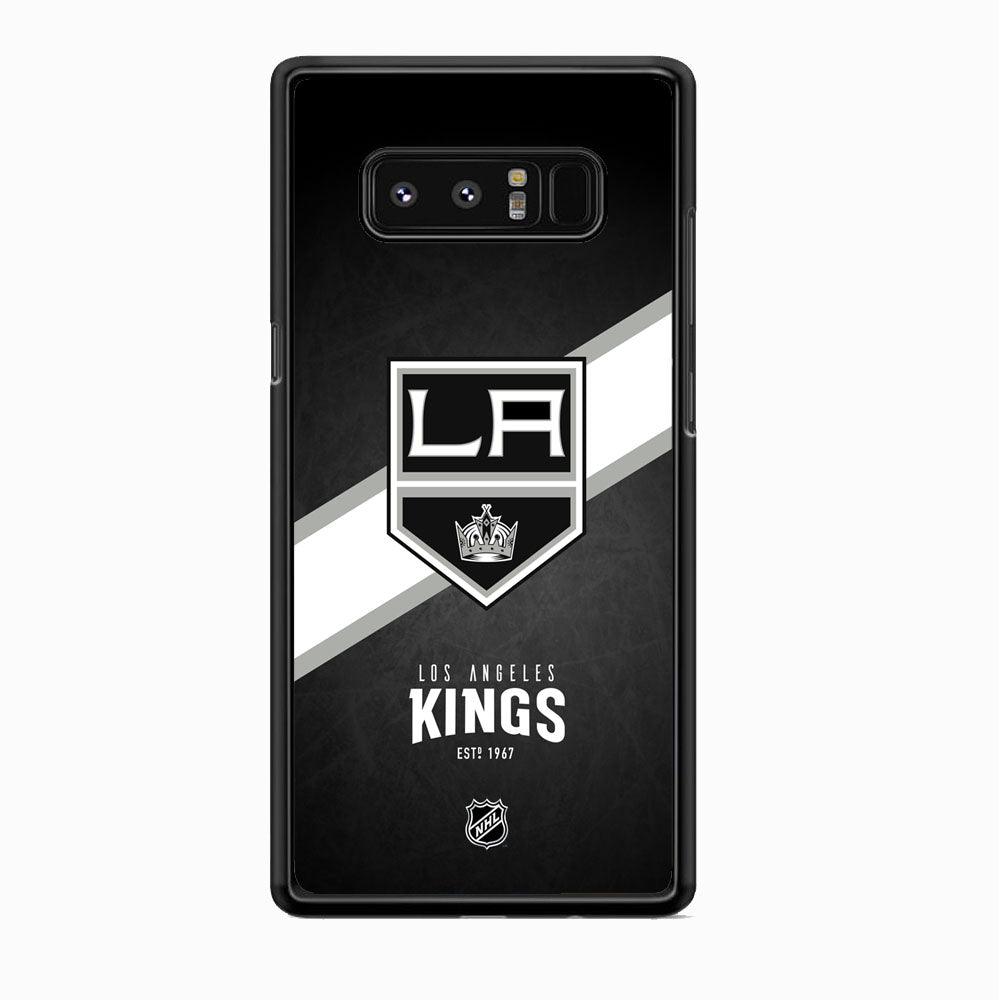 NHL LA Kings White Sash Samsung Galaxy Note 8 Case-Rubber Black (2D Case)-Oxvistore