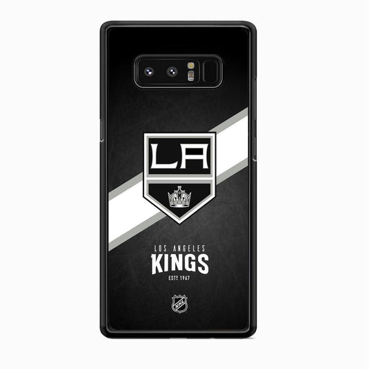 NHL LA Kings White Sash Samsung Galaxy Note 8 Case-Rubber Black (2D Case)-Oxvistore