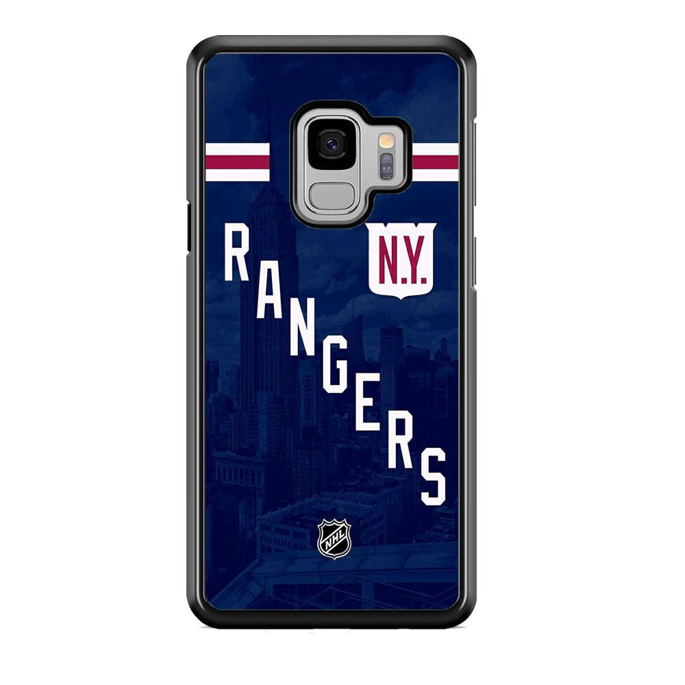 NHL New York Rangers Town Shade Samsung Galaxy S9 Case-Rubber Black (2D Case)-Oxvistore