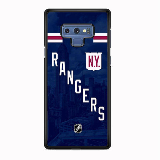 NHL New York Rangers Town Shade Samsung Galaxy Note 9 Case-Rubber Black (2D Case)-Oxvistore