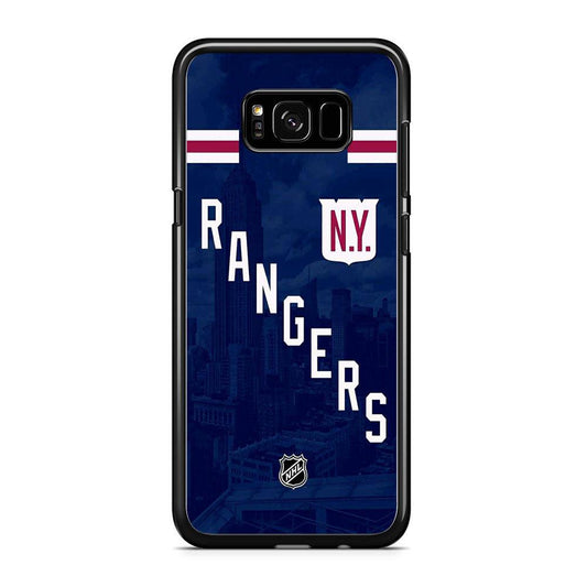 NHL New York Rangers Town Shade iPhone 8 Plus Case-Rubber Black (2D Case)-Oxvistore