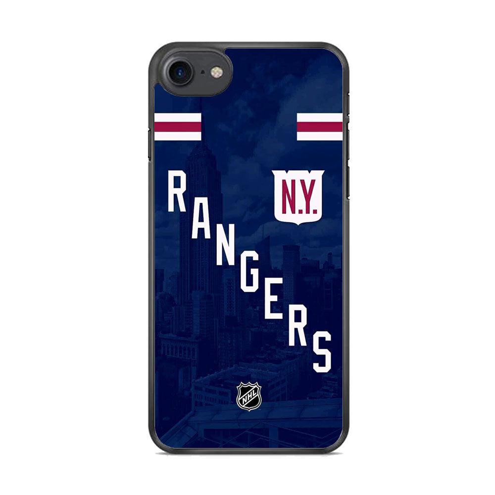 NHL New York Rangers Town Shade iPhone 8 Case-Rubber Black (2D Case)-Oxvistore