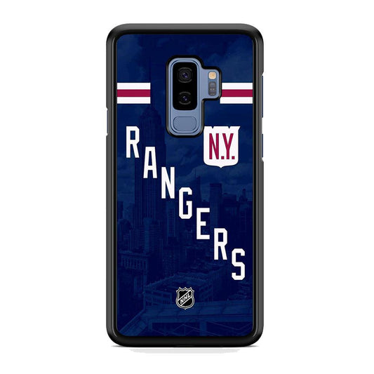 NHL New York Rangers Town Shade Samsung Galaxy S9 Plus Case-Rubber Black (2D Case)-Oxvistore