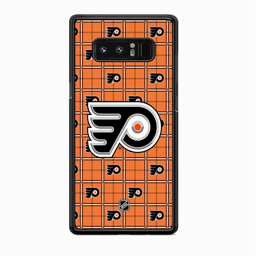 NHL Philadelphia Flyers Logo in Flanel Samsung Galaxy Note 8 Case-Rubber Black (2D Case)-Oxvistore