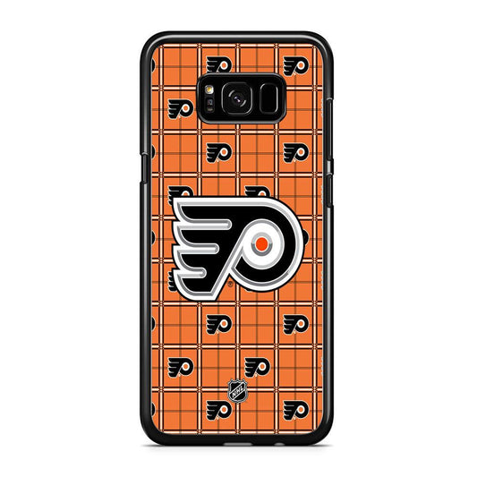 NHL Philadelphia Flyers Logo in Flanel iPhone 8 Plus Case-Rubber Black (2D Case)-Oxvistore