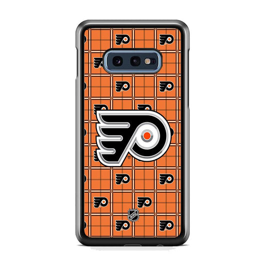 NHL Philadelphia Flyers Logo in Flanel Samsung Galaxy S10E Case-Rubber Black (2D Case)-Oxvistore