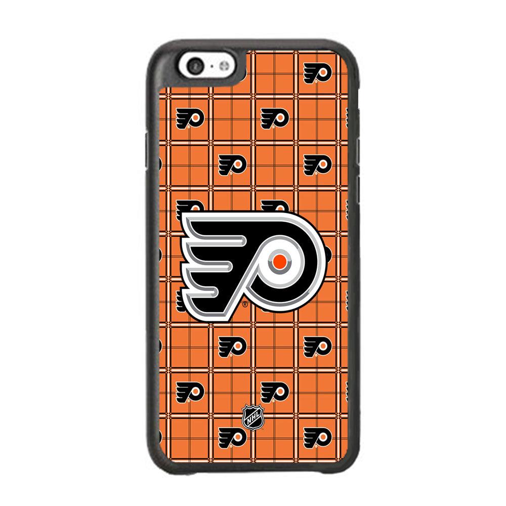 NHL Philadelphia Flyers Logo in Flanel iPhone 6 Plus | 6s Plus Case-Rubber Black (2D Case)-Oxvistore