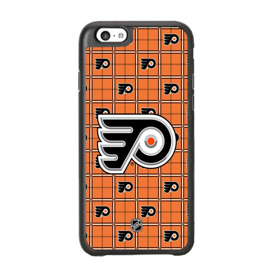 NHL Philadelphia Flyers Logo in Flanel iPhone 6 Plus | 6s Plus Case-Rubber Black (2D Case)-Oxvistore