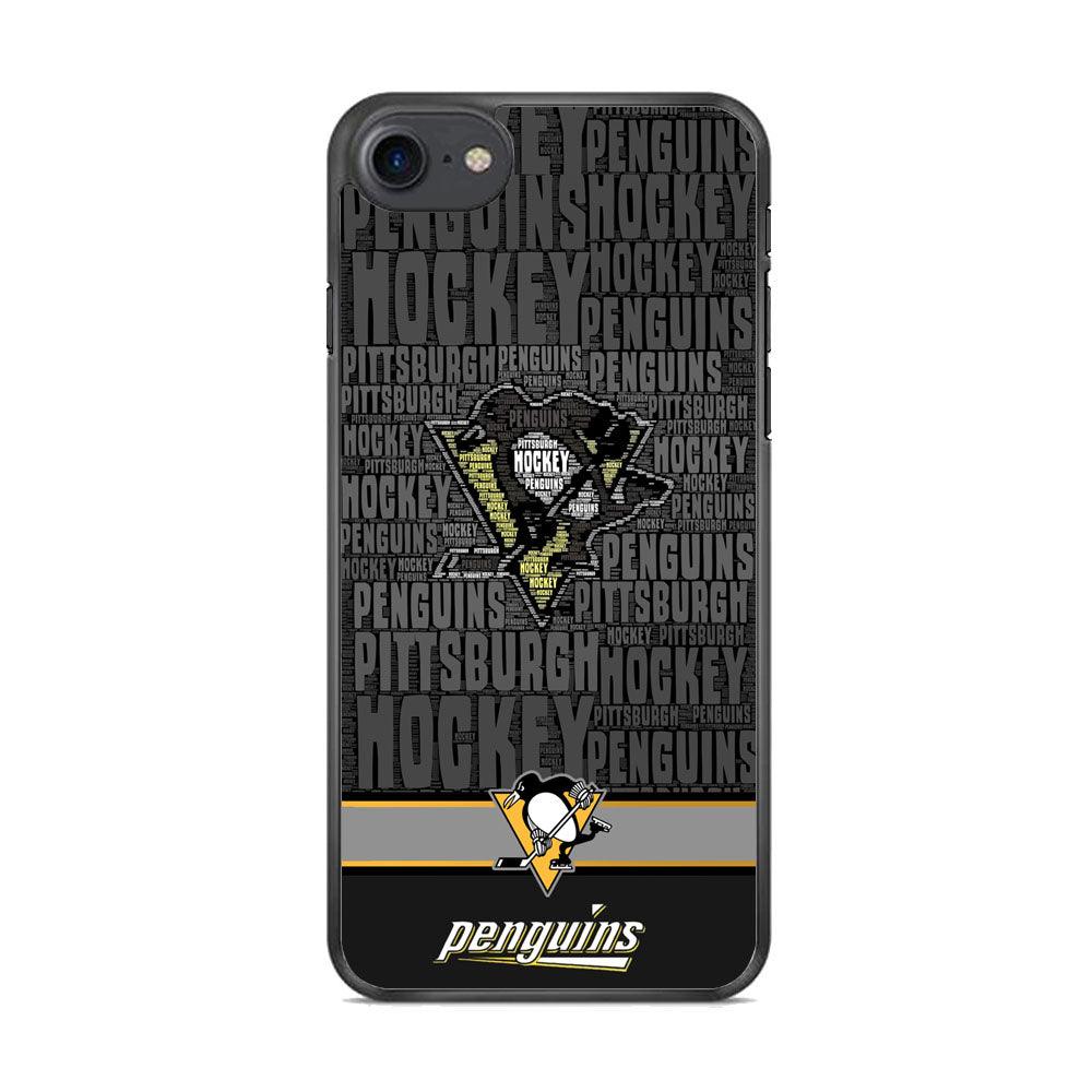 NHL Pittsburgh Penguins Word Hail iPhone 8 Case-Rubber Black (2D Case)-Oxvistore
