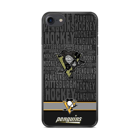 NHL Pittsburgh Penguins Word Hail iPhone 8 Case-Rubber Black (2D Case)-Oxvistore