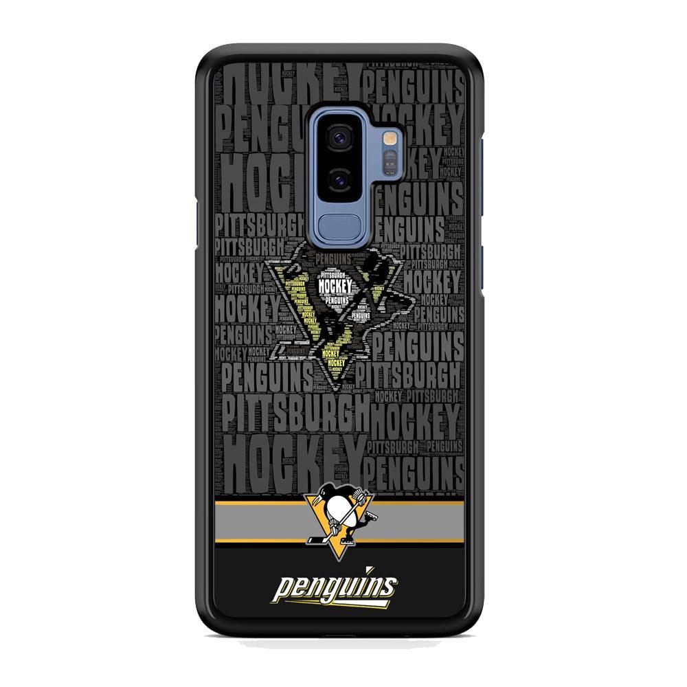 NHL Pittsburgh Penguins Word Hail Samsung Galaxy S9 Plus Case-Rubber Black (2D Case)-Oxvistore