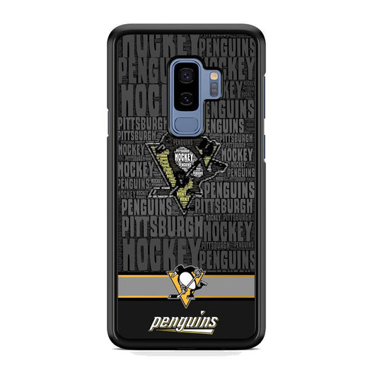 NHL Pittsburgh Penguins Word Hail Samsung Galaxy S9 Plus Case-Rubber Black (2D Case)-Oxvistore