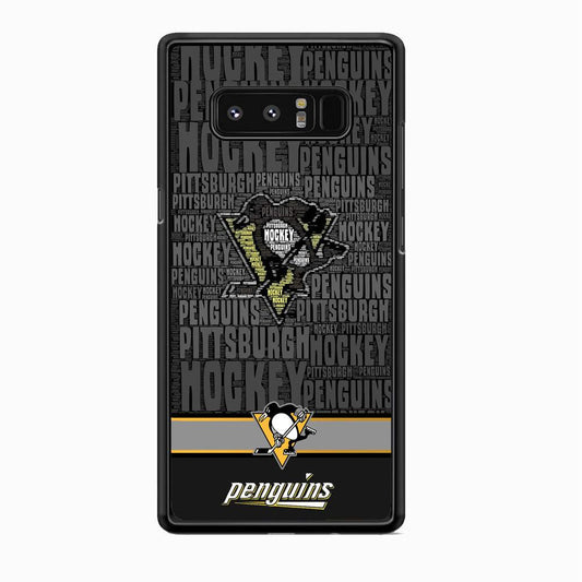 NHL Pittsburgh Penguins Word Hail Samsung Galaxy Note 8 Case-Rubber Black (2D Case)-Oxvistore