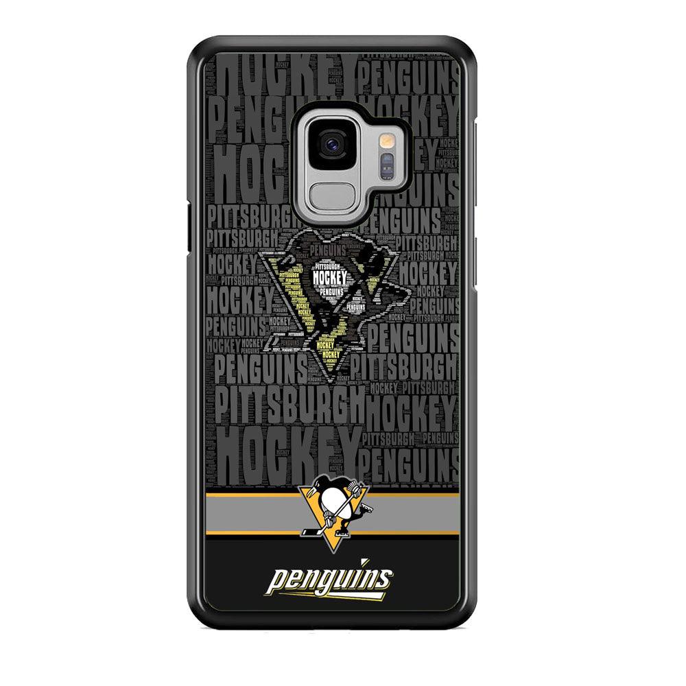 NHL Pittsburgh Penguins Word Hail Samsung Galaxy S9 Case-Rubber Black (2D Case)-Oxvistore