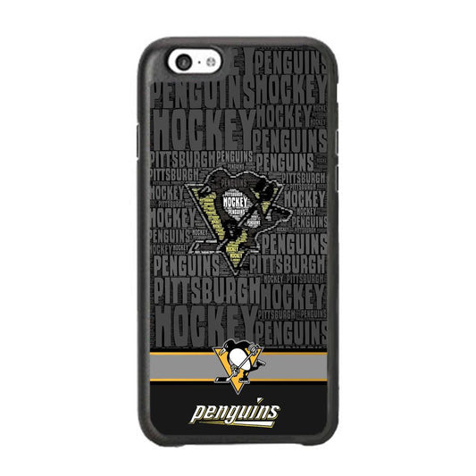NHL Pittsburgh Penguins Word Hail iPhone 6 Plus | 6s Plus Case-Rubber Black (2D Case)-Oxvistore