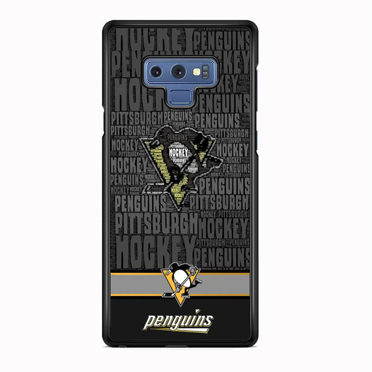 NHL Pittsburgh Penguins Word Hail Samsung Galaxy Note 9 Case-Rubber Black (2D Case)-Oxvistore