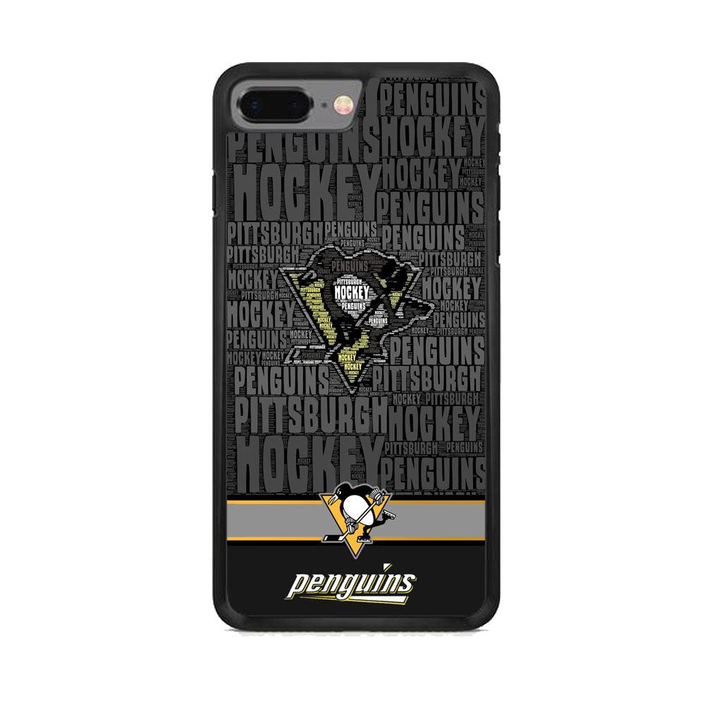 NHL Pittsburgh Penguins Word Hail iPhone 7 Plus Case-Rubber Black (2D Case)-Oxvistore