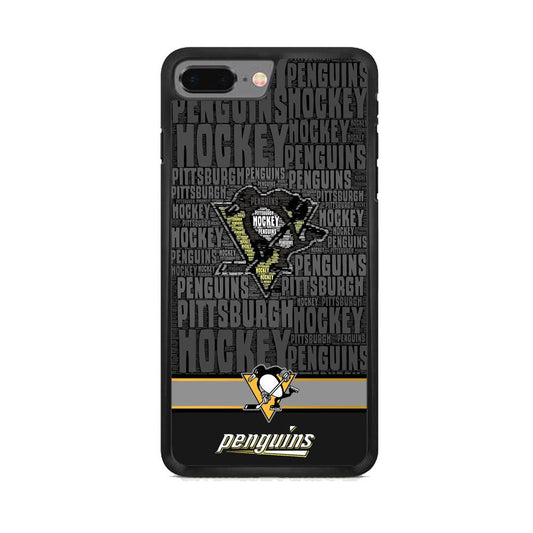 NHL Pittsburgh Penguins Word Hail iPhone 7 Plus Case-Rubber Black (2D Case)-Oxvistore