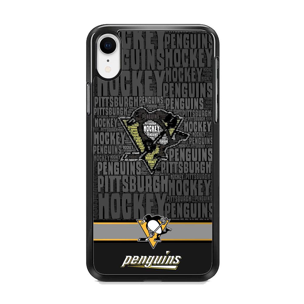 NHL Pittsburgh Penguins Word Hail iPhone XR Case-Rubber Black (2D Case)-Oxvistore