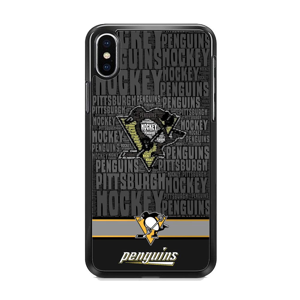 NHL Pittsburgh Penguins Word Hail iPhone XS MAX Case-Rubber Black (2D Case)-Oxvistore