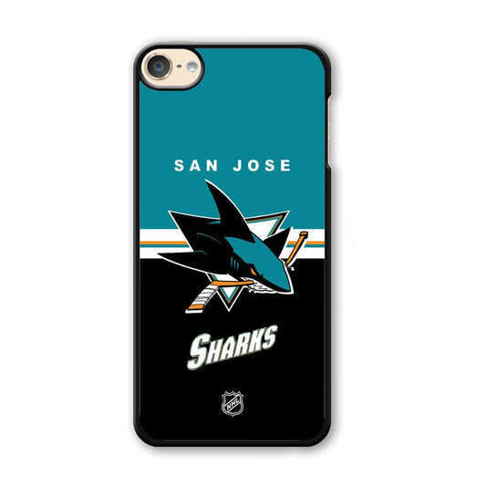 NHL San Jose Sharks Teal Blend iPod Touch 6 Case-Plastic Black (2D Case)-Oxvistore