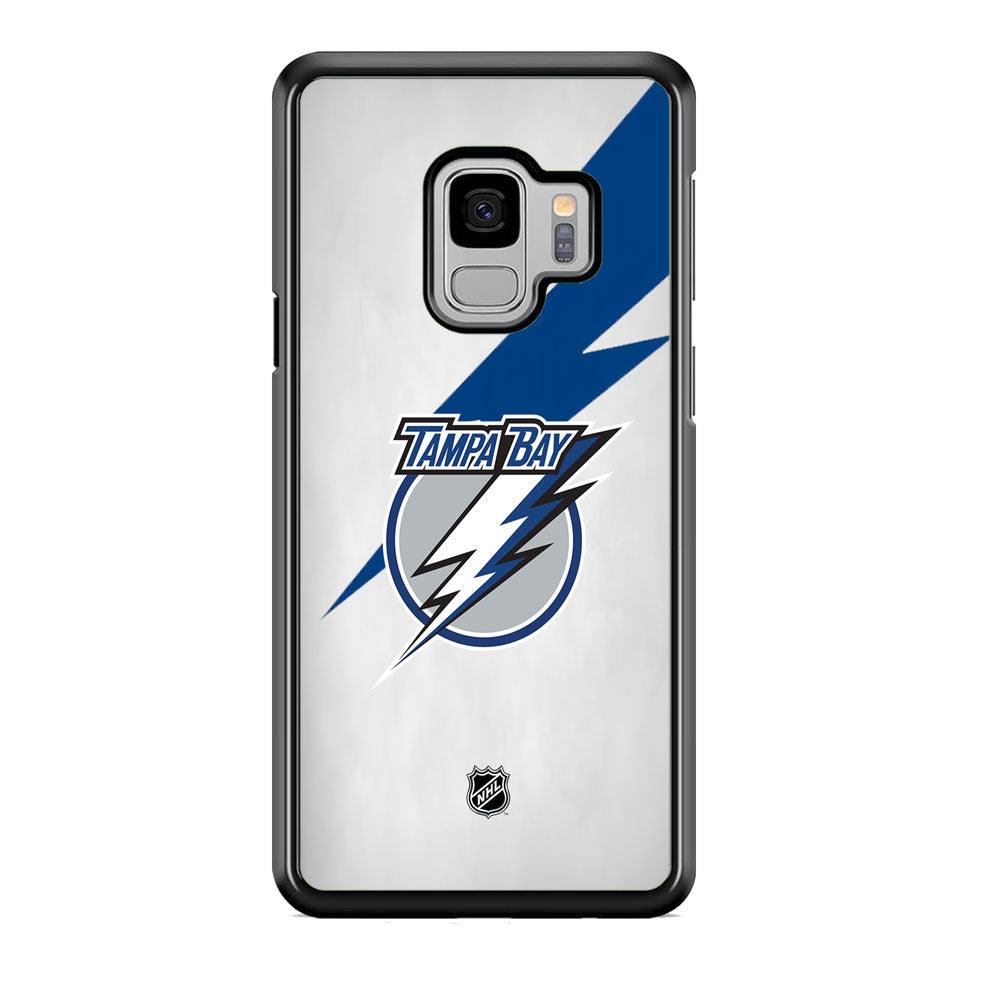 NHL Tampa Bay Lightning Thunderbolt Samsung Galaxy S9 Case-Rubber Black (2D Case)-Oxvistore