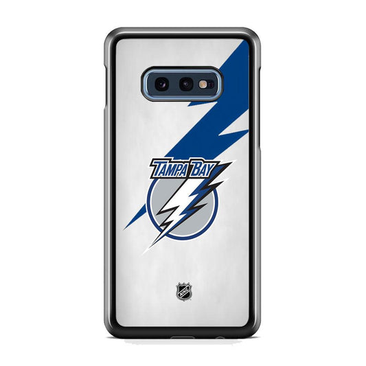 NHL Tampa Bay Lightning Thunderbolt Samsung Galaxy S10E Case-Rubber Black (2D Case)-Oxvistore