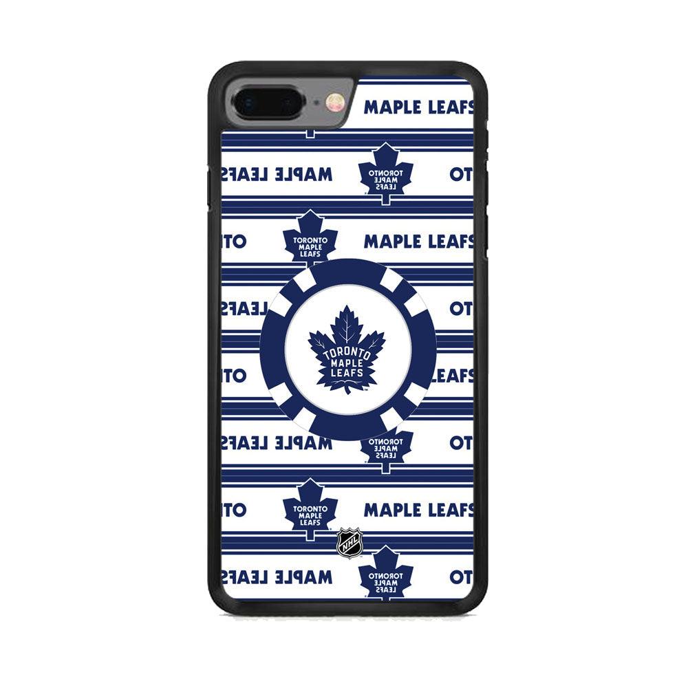 NHL Toronto Maple Leafs Chip Ball iPhone 7 Plus Case-Rubber Black (2D Case)-Oxvistore