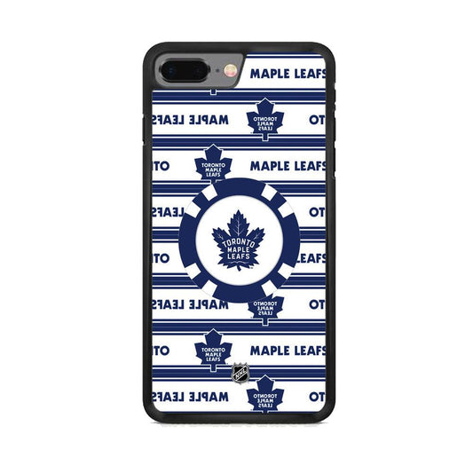 NHL Toronto Maple Leafs Chip Ball iPhone 7 Plus Case-Rubber Black (2D Case)-Oxvistore