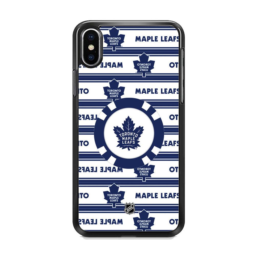 NHL Toronto Maple Leafs Chip Ball iPhone XS MAX Case-Rubber Black (2D Case)-Oxvistore