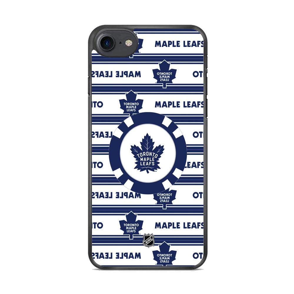 NHL Toronto Maple Leafs Chip Ball iPhone 8 Case-Rubber Black (2D Case)-Oxvistore