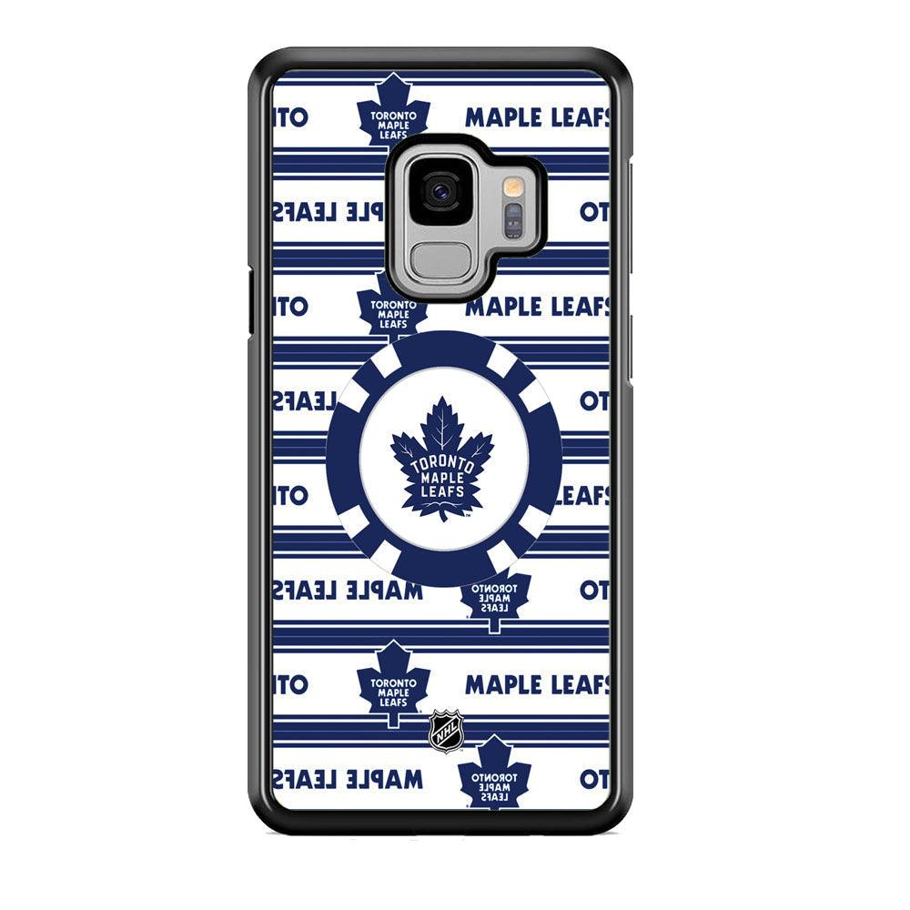NHL Toronto Maple Leafs Chip Ball Samsung Galaxy S9 Case-Rubber Black (2D Case)-Oxvistore
