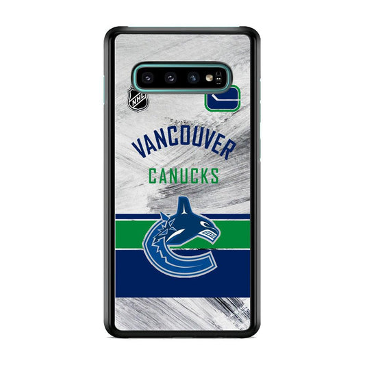 NHL Vancouver Canucks Taste of Jersey Samsung Galaxy S10 Case-Rubber Black (2D Case)-Oxvistore