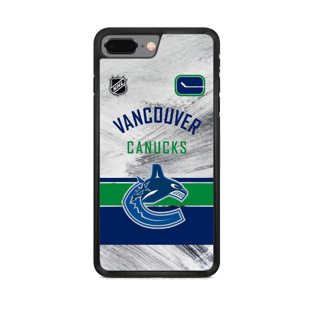 NHL Vancouver Canucks Taste of Jersey iPhone 7 Plus Case-Rubber Black (2D Case)-Oxvistore