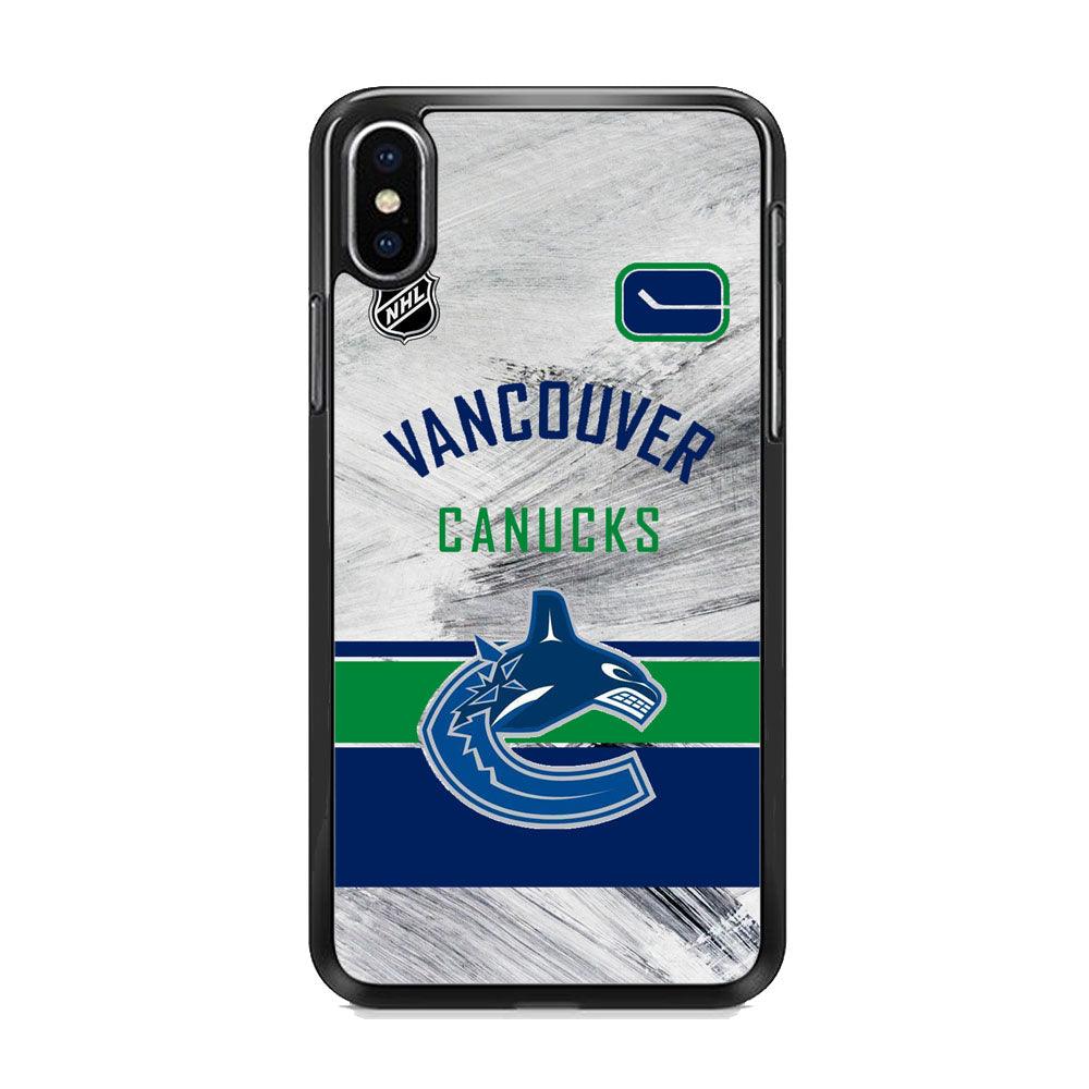 NHL Vancouver Canucks Taste of Jersey iPhone XS MAX Case-Rubber Black (2D Case)-Oxvistore