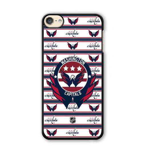 NHL Washington Capital Pattern of Emblem iPod Touch 6 Case-Plastic Black (2D Case)-Oxvistore