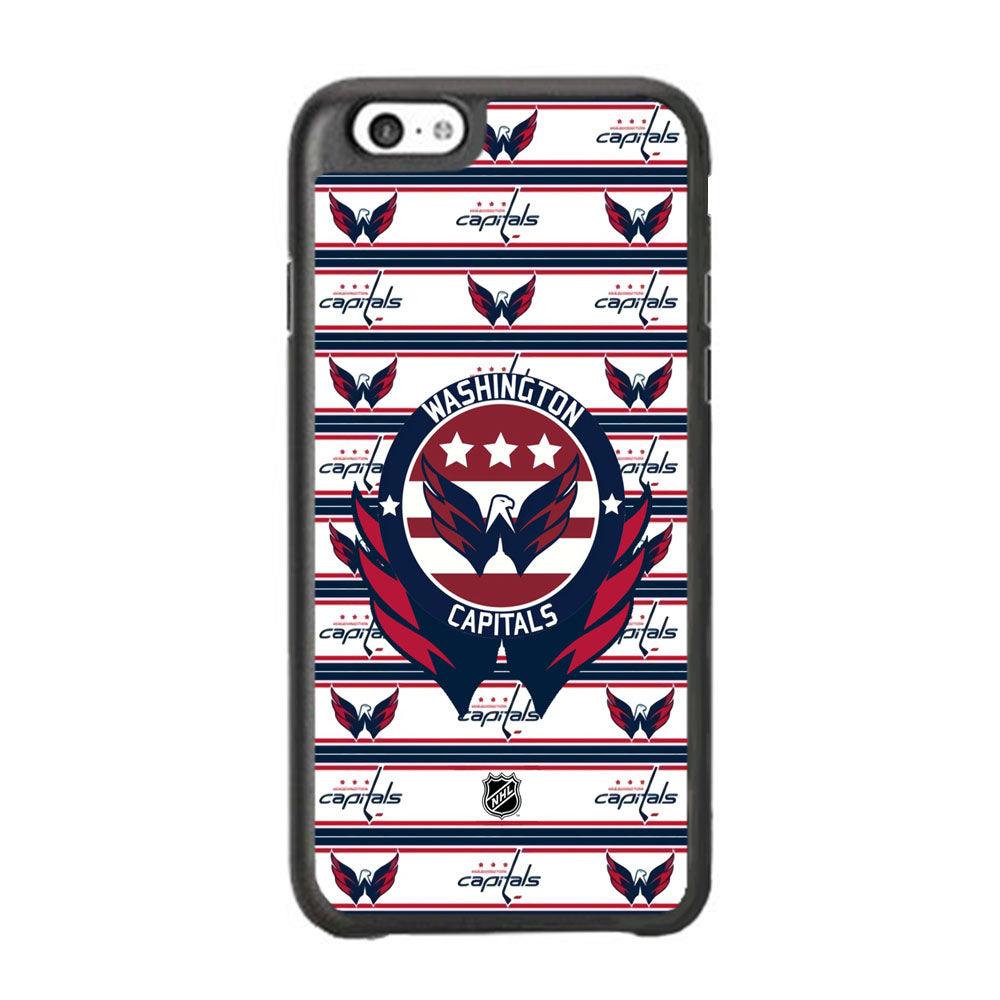NHL Washington Capital Pattern of Emblem iPhone 6 Plus | 6s Plus Case-Rubber Black (2D Case)-Oxvistore