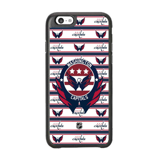NHL Washington Capital Pattern of Emblem iPhone 6 Plus | 6s Plus Case-Rubber Black (2D Case)-Oxvistore